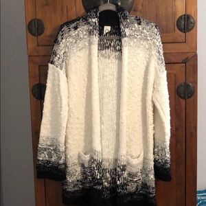 Blk/white nubby knit cardigan worn once.